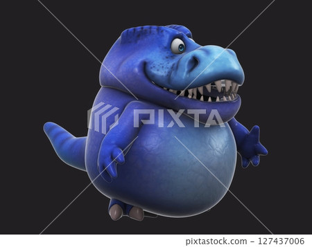 Fun 3D cartoon dino talking (with alpha channel) 127437006