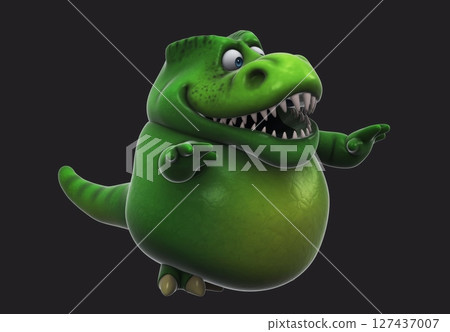 Fun 3D cartoon dino talking (with alpha channel) 127437007