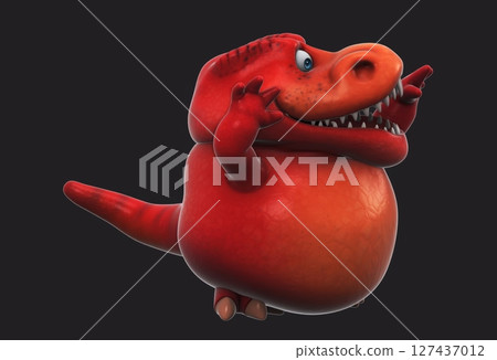 Fun 3D cartoon dino talking (with alpha channel) 127437012