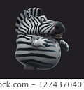 Fun 3D cartoon zebra talking (with alpha channel) 127437040