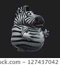 Fun 3D cartoon zebra talking (with alpha channel) 127437042
