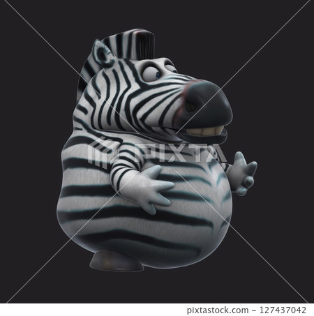 Fun 3D cartoon zebra talking (with alpha channel) Fun 3D cartoon zebra talking (with alpha channel) 127437042