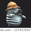 Fun 3D cartoon safari zebra (on alpha) 127437050