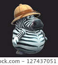 Fun 3D cartoon safari zebra (on alpha) 127437051