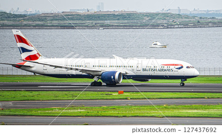 British Airways before takeoff British Airways before takeoff 127437692