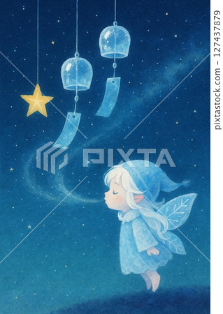 風鈴與小仙女 夜空中的銀河 生成式人工智慧 127437879