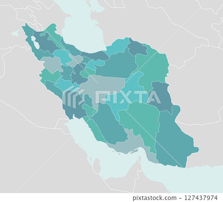 Iran province division vector map illustration (without text) Iran province division vector map illustration (without text) 127437974