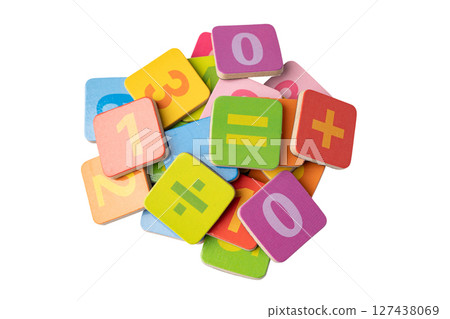 Math number colorful on white background. 127438069
