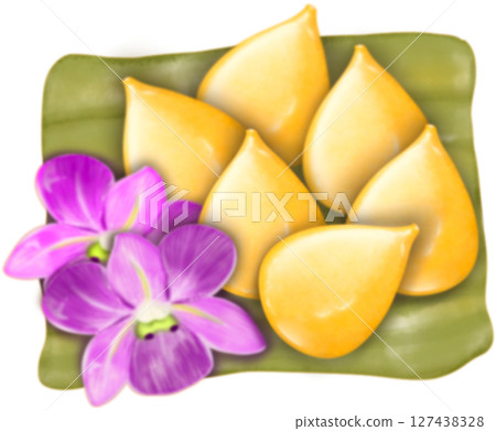Thai Traditional Desserts Cute Collection hand drawn style illustrations. 127438328