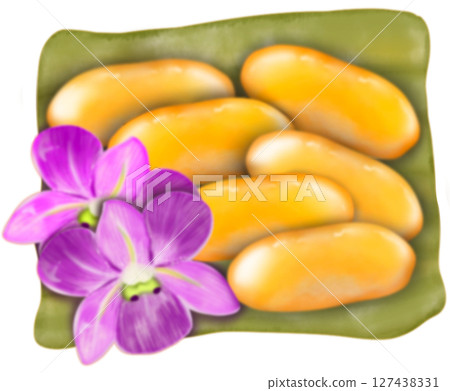 Thai Traditional Desserts Cute Collection hand drawn style illustrations. 127438331