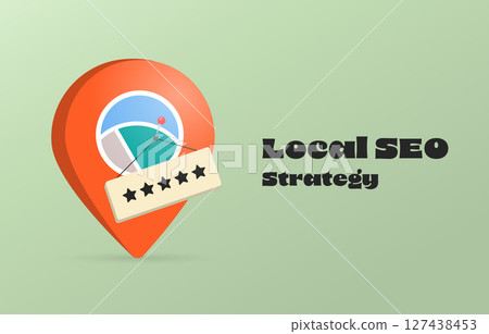 Local seo strategy banner concept. Business map markers shop listings and analytics icons for local search and digital marketing. Local seo strategy modern flat header vector illustration Local seo strategy banner concept. Business map markers shop listings and analytics icons for local search and digital marketing. Local seo strategy modern flat header vector illustration 127438453