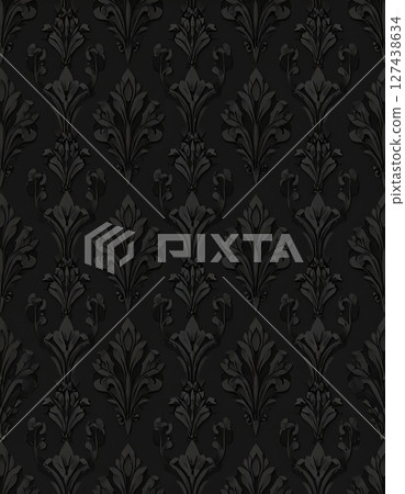 《AI Image》Patterned black wallpaper 127438634