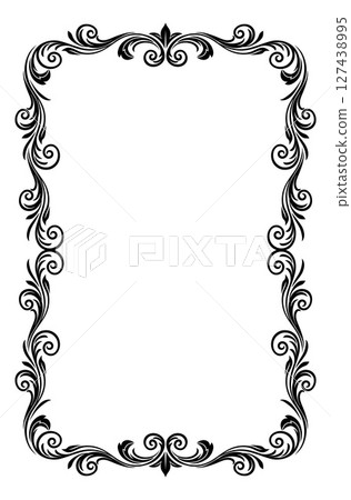 Filigree Heraldic Crest Motif Floral Pattern Frame Filigree Heraldic Crest Motif Floral Pattern Frame 127438995