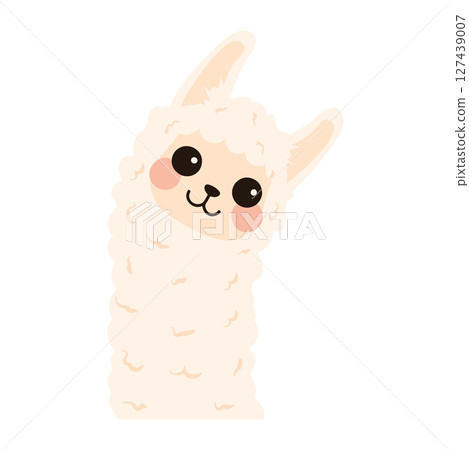 Cartoon Illustration of a Cute Llama 127439007