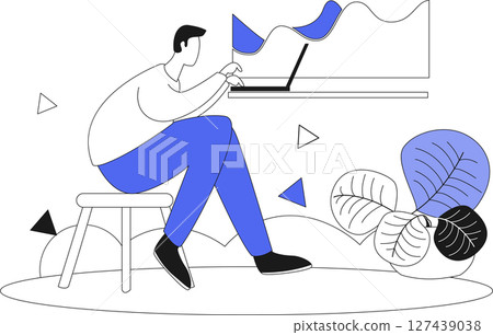 Vector flat line business illustrations kit 127439038