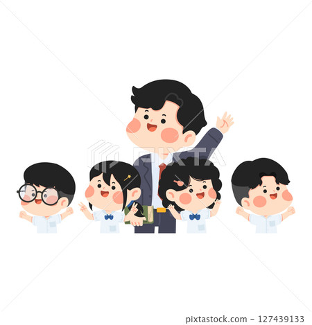 Illustration of Teacher and Students Illustration of Teacher and Students 127439133