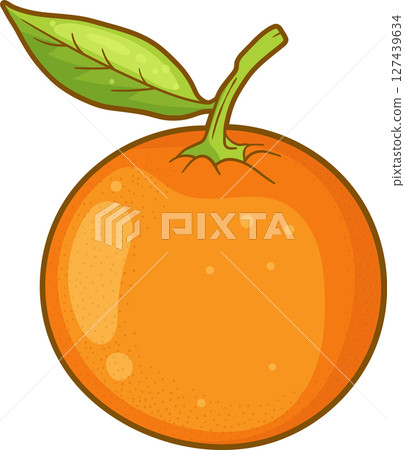 Vibrant citrus fruit with green leaf and stem over black background. Vibrant citrus fruit with green leaf and stem over black background. 127439634