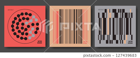 Abstract retro brutalist design posters Abstract retro brutalist design posters 127439683