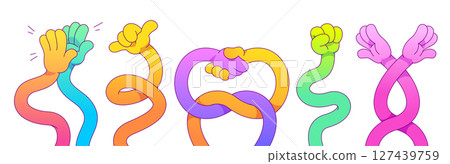 Cartoon flexible gesture hands collection 127439759