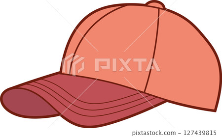 An illustration of a baseball cap with a two-toned color scheme. 127439815