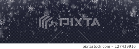 Winter snow overlay with falling snowflakes Winter snow overlay with falling snowflakes 127439916