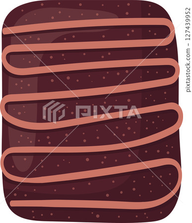 Brownie Dessert Vector Image. Chocolate drizzle on a delicious baked treat. Brownie Dessert Vector Image. Chocolate drizzle on a delicious baked treat. 127439952