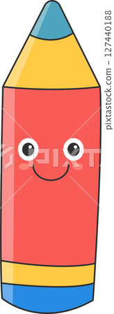 Cartoon pencil with a smiling face illustration for back to school fun. Cartoon pencil with a smiling face illustration for back to school fun. 127440188