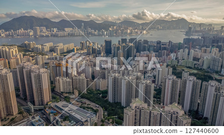 June 8 2025 View of Urban Cityscape Near Serene Water 127440600