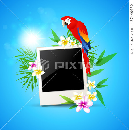 Summer background title flyer banner vector 127440680