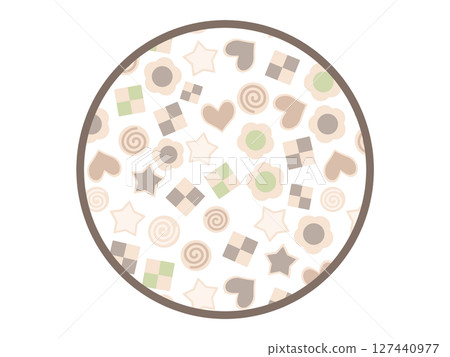 Round frame of cookies Round frame of cookies 127440977
