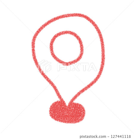 Hand-drawn simple location icon illustration, red, material, crayon style Hand-drawn simple location icon illustration, red, material, crayon style 127441118