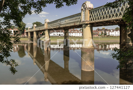 A stunning of Kew Railway Bridge (Strand-on-the-Green Railway Bridge) or Lattice girder bridge. A stunning of Kew Railway Bridge (Strand-on-the-Green Railway Bridge) or Lattice girder bridge. 127441127
