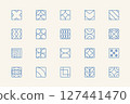 LINEAR GEOMETRIC VECTOR SHAPES Set 127441470