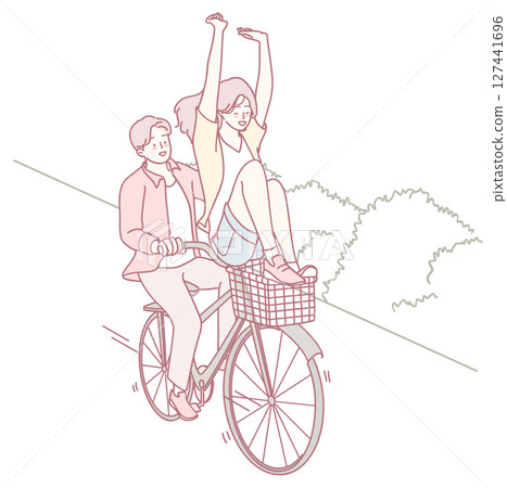 A Joyful Bike Ride with Friends amidst the Beauty of Nature and Scenic Landscapes A Joyful Bike Ride with Friends amidst the Beauty of Nature and Scenic Landscapes 127441696