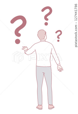 A confused person is surrounded by floating question marks, symbolizing uncertainty and inquiry A confused person is surrounded by floating question marks, symbolizing uncertainty and inquiry 127441786