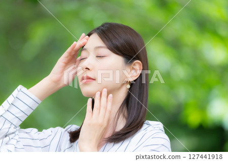 Women, Fresh green, Green, Skin care 127441918