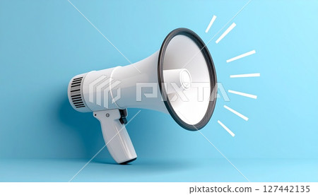 Election campaign megaphone on a matte background Election campaign megaphone on a matte background 127442135
