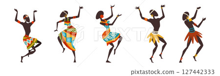 African People Dancing Ethnic Dance Moving Body Vector Set African People Dancing Ethnic Dance Moving Body Vector Set 127442333