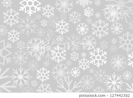 A soft gray background is adorned with a variety of delicate snowflakes, creating a perfect winter-themed vector illustration ideal for festive designs and backgrounds A soft gray background is adorned with a variety of delicate snowflakes, creating a perfect winter-themed vector illustration ideal for festive designs and backgrounds 127442382