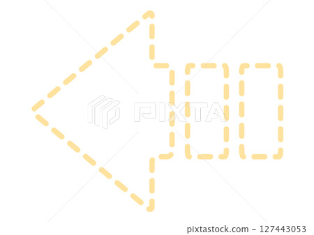 Yellow broken simple arrow icon Yellow broken simple arrow icon 127443053