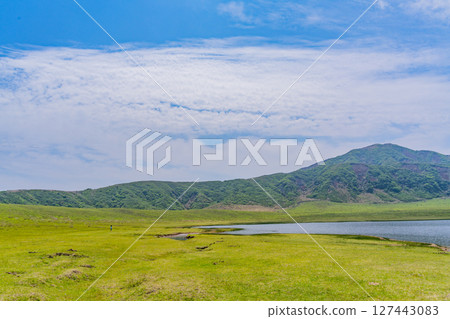 (Kumamoto Prefecture) Fresh greenery of Aso, Kusasenrihama and Mt. Eboshi 127443083