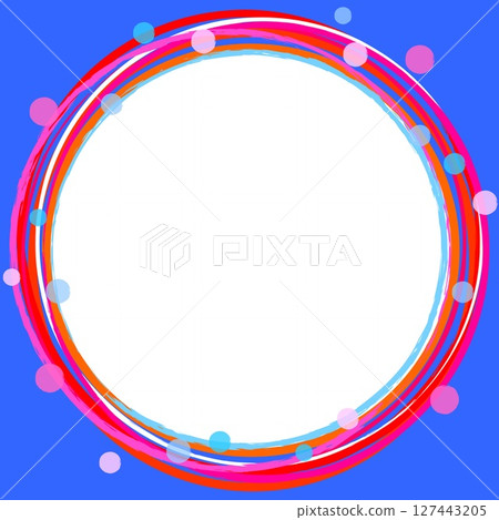 Frame White Space Ring Dot Blue 127443205