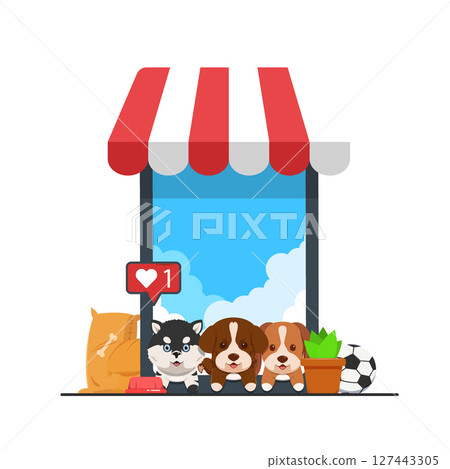 Mobile Pet Store Design Featuring Puppies 127443305