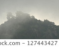 籠罩在薄霧中的苗木城遺址 127443427