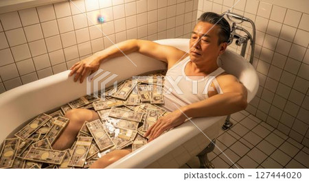 一名腐敗男子透過欺詐手段獲取巨額資金,沉迷於金錢之中 一名腐敗男子透過欺詐手段獲取巨額資金,沉迷於金錢之中 127444020