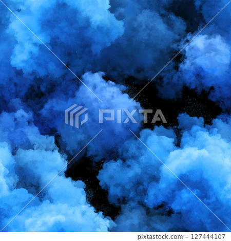 seamless pattern with blue smoke on a black background 127444107