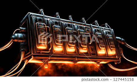A close up of a computer generated image of a building 127445158