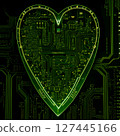 心形綠色科技電路 127445166