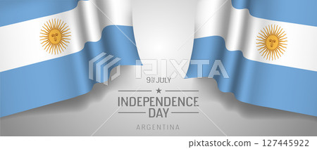 Argentina happy independence day greeting card, banner with template text vector illustration 127445922