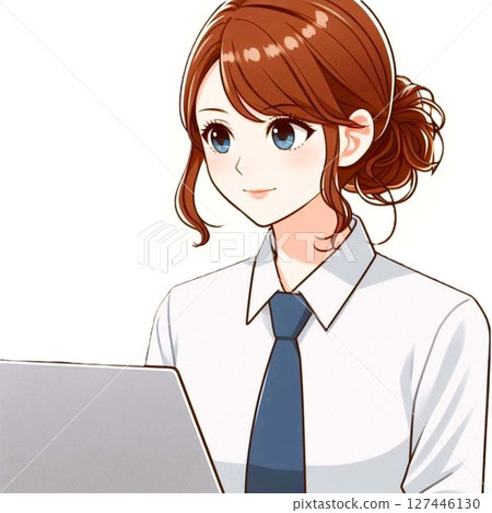 一個女人使用電腦 127446130